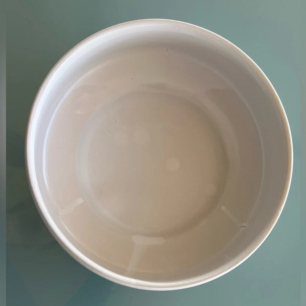 West Elm white art pottery decorative fruit bowl planter 11